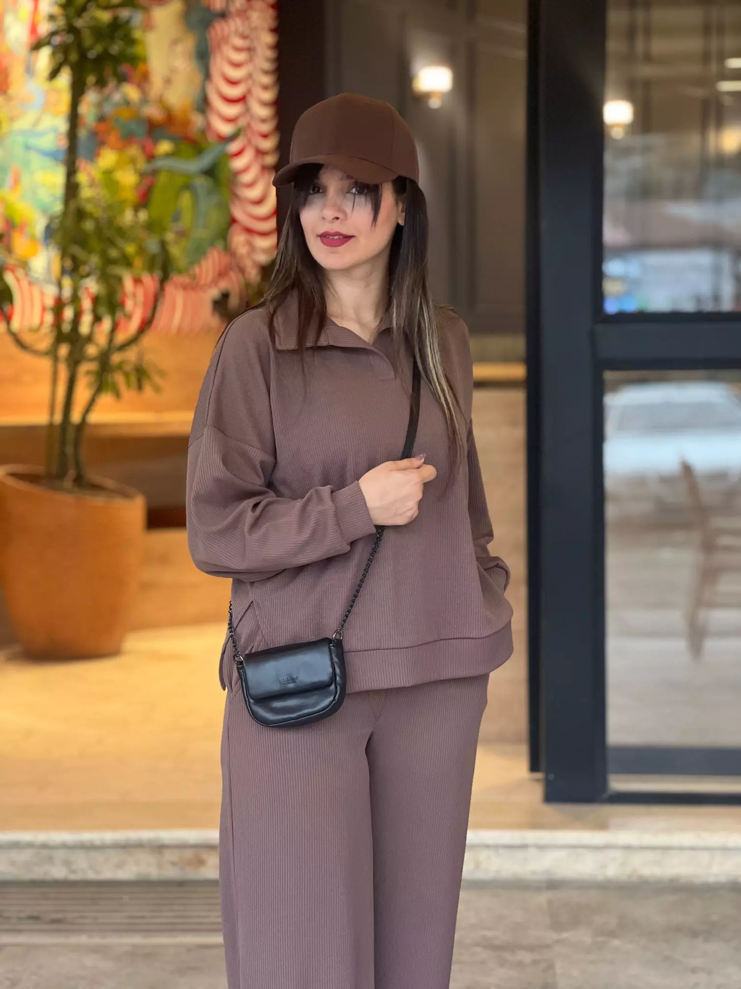 ست مانتو شلوار کبریتی فیتیله ای